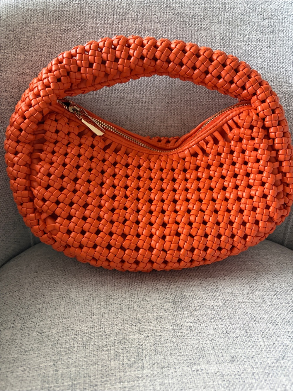 Sincerly Jules Braided Orange Shoulder Bag